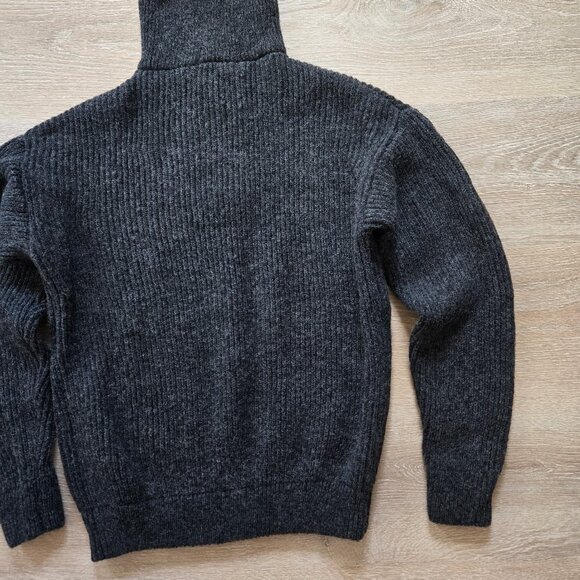 MacKenzie Men’s Hunter Wool Sweater – 100% Wool Quarter Zip Charcoal Medium NWT - Picture 11 of 17